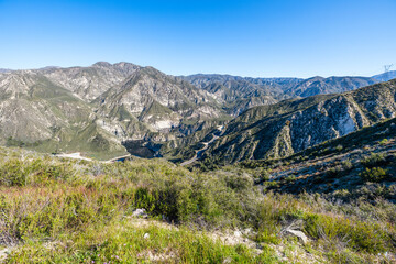 Palm trees and Pier on Manhattan Beach at sunset in California, Los Angeles, USA.