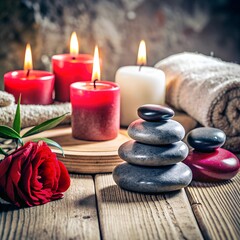 spa, soft towels, aroma oils, massage stones