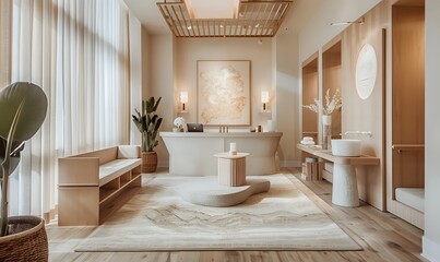Serene Spa Reception with Minimalist Design