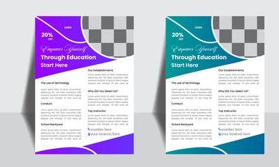 Admission flyer or poster design template for children's education