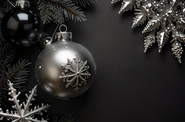 Festive Sophistication: Silver and Black Holiday Decor
