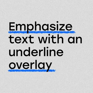 Square Left Aligned Auto Underline Text Overlay