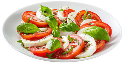 Caprese salad plate on transparent background