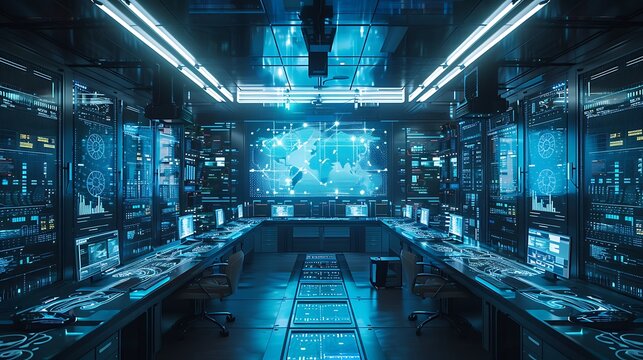 A quantum computer with advanced quantum circuits and data streams, surrounded by digital interfaces and screens, in a modern, well-lit lab. Created using: high-resolution camera, wide-angle lens,