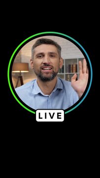 Vertical Circular Live Social Feed Overlay Frame