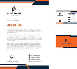 Professional creative letterhead and business card template premium vector