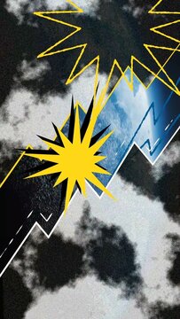 Vertical Lightning Bolt Transition Element