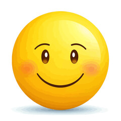 Fototapeta premium Happy yellow smiley face with brown eyes and pink cheeks