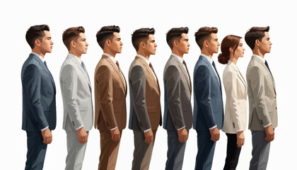Obraz premium Formal Business Attire: A Lineup of Men's Suits and Ties