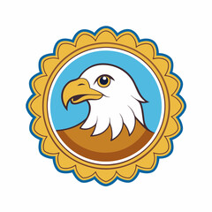 Unique Eagle Logo Design with Decorative Frame Vector Art Illustration