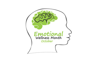 Emotional wellness month. background, banner, card, poster, template. Vector illustration.