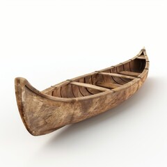 3D canoe isolated on white background