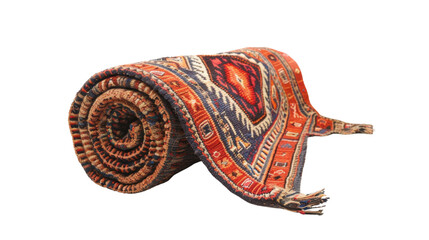 Obraz premium Persian rug rolled up on transparent background