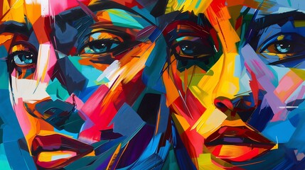 Abstract Portrait of Two Women