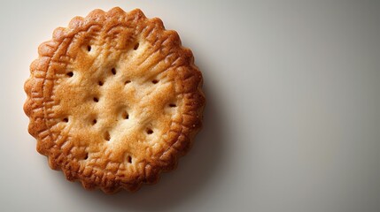 Golden Scottish Shortbread Cookie: Detailed Studio Shot with Photorealistic Quality on White Background