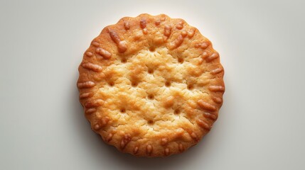 Golden Scottish Shortbread Cookie in Hyperrealistic Detail on White Background - Studio Shot with Canon EOS K5 85mm