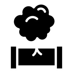 Smoking industrial icon. Dirty production destroying ecology with air pollution.