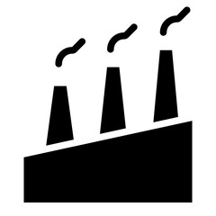 Smoking industrial icon. Dirty production destroying ecology with air pollution.