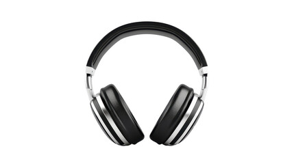 Fototapeta premium Black headphones earphones on transparent background