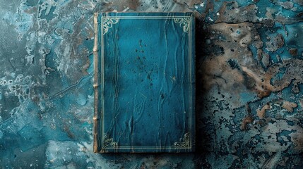 Naklejka premium Vintage blue book cover