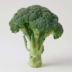 a piece of broccoli that is on a white surface