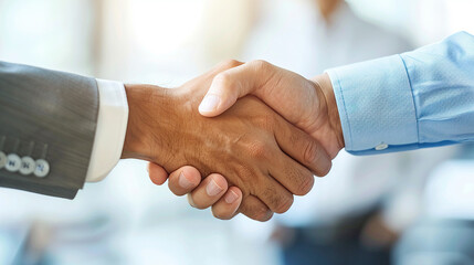 Professional handshake in an office