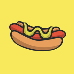 Hot dog vector colorful icon