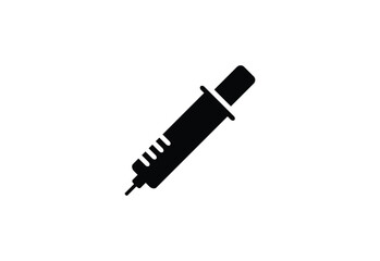 Medical Syringe Injection Logo design Concept, Vector illustration