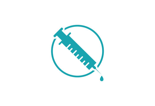 recommend clip art: Medical Syringe Injection Logo design Concept, Vector illustration