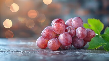 a bunch of grapes sitting on top of a wooden table