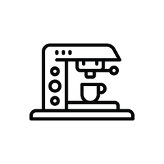 Black line icon for coffee maker