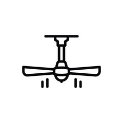 Black line icon for fan