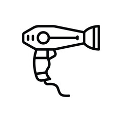 Black line icon for hair dryer