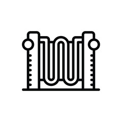 Black line icon for heater