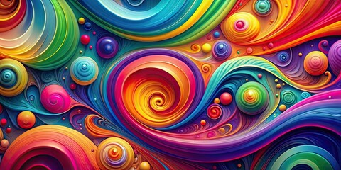 Fototapeta premium Abstract colorful background with vibrant swirls and geometric shapes, abstract, colorful, vibrant, swirls