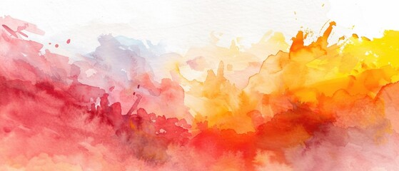 Obraz premium Warm gradient, reds and oranges blending, sunset-inspired, Watercolor style