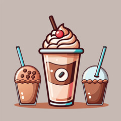 Milkshake with chocolate vector
