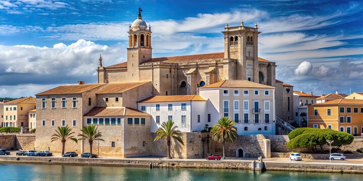 Historic Iglesia Santa Maria and Can Mir at Mahon, Menorca , Menorca, Spain, Mediterranean, Mahon, Church, Architecture