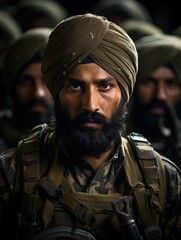 Fototapeta premium portrait of a soldier in camouflage
