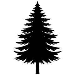 Silhouette of a pine tree Douglas spruce vector illustration design
