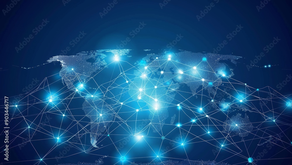 Poster Global Network Connection with Luminous Nodes and Lines