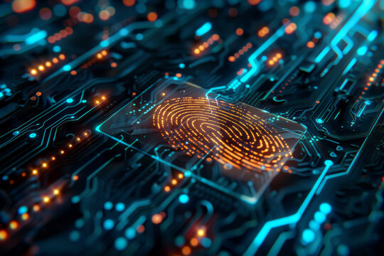 fingerprint on digital background