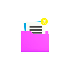 3d illustration of financial document icon