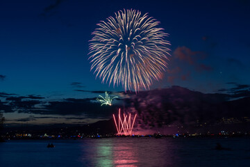 Fireworks over the sea