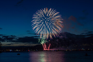 Fireworks over the sea