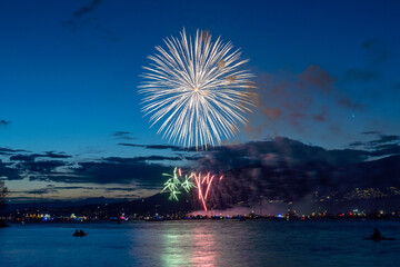 Fireworks over the sea