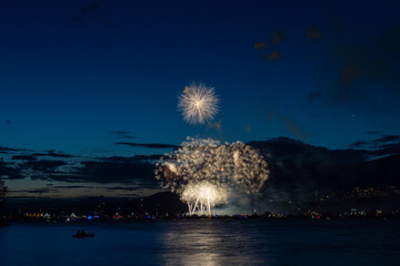 Fireworks over the sea