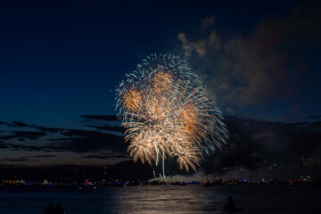Fireworks over the sea