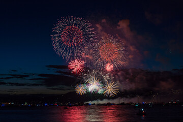 Fireworks over the sea
