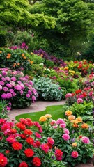 a garden filled with lots of colorful flowers